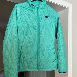 Girls, Patagonia coat teal